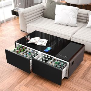 Smart Coffee Table with Fridge and Bluetooth