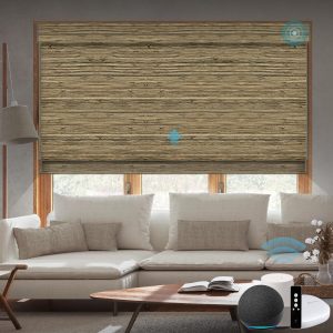 SmartWings Motorized Natural Woven Wood Blinds for Windows